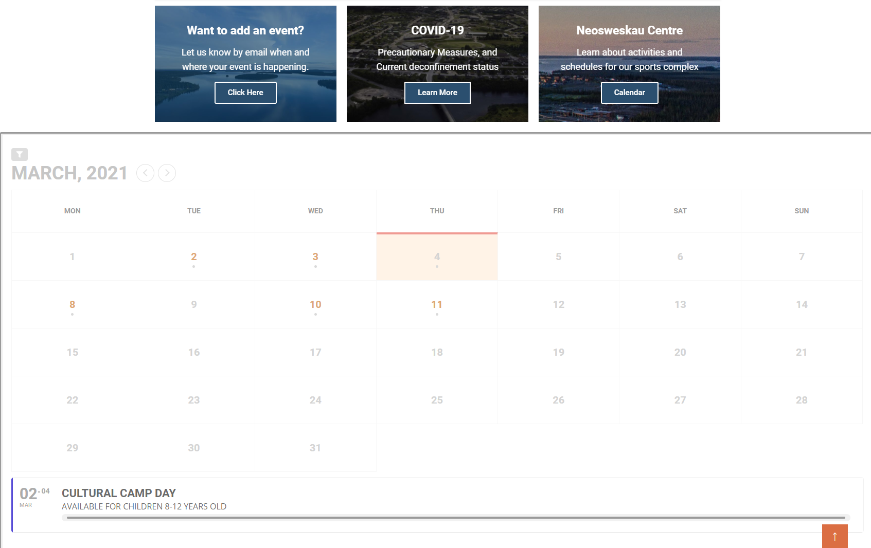 Event Calendar for our Community
